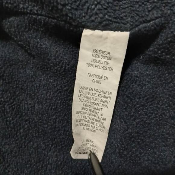 L.L.Bean Medium Tall Men's 100% Cotton Flannel Polar Fleece Lined Green/Blue - Picture 10 of 11